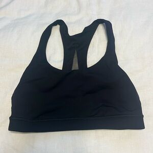 Lululemon Black Racerback Sports Bra with Mesh Detail Size 8